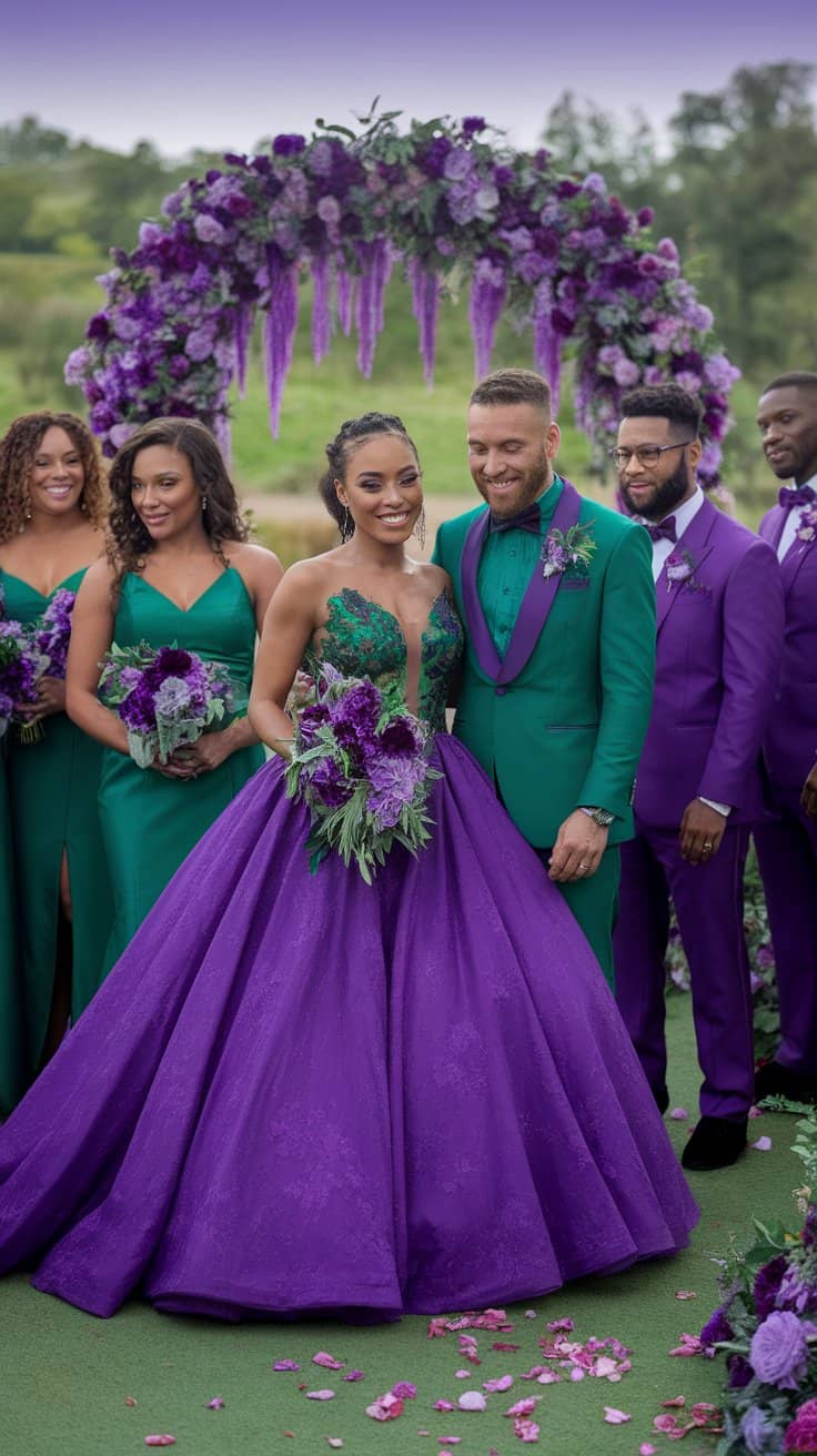 Elegant Purple and Green Spring Wedding: Timeless Blooms for Your Big Day