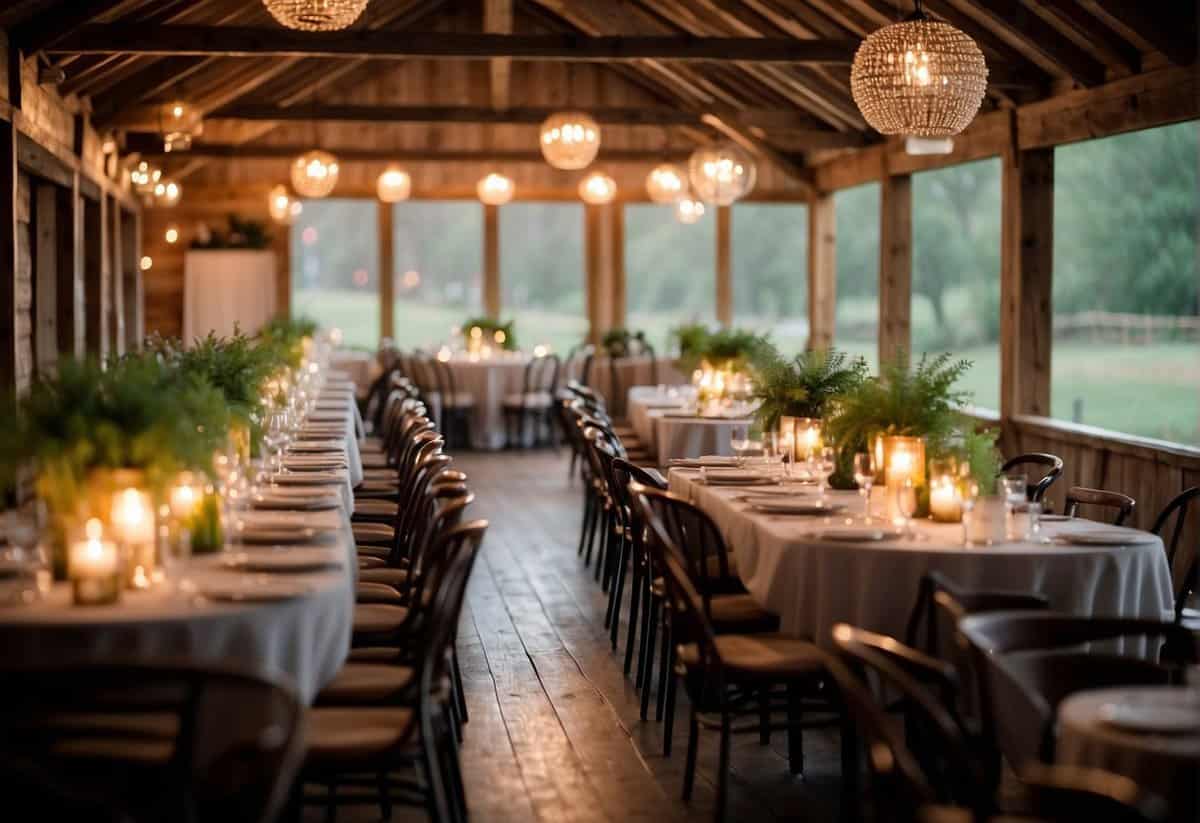 A cozy, intimate setting with warm lighting, elegant decor, and comfortable seating. A picturesque outdoor garden or rustic barn could also be considered for the perfect wedding venue for older couples