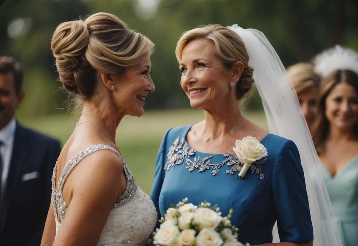 The mother of the bride should not overshadow or outshine the bride on her wedding day