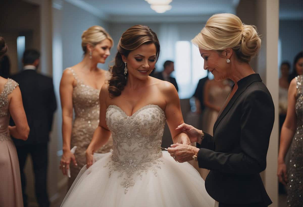 The mother of the bride selects her dress color before anyone else