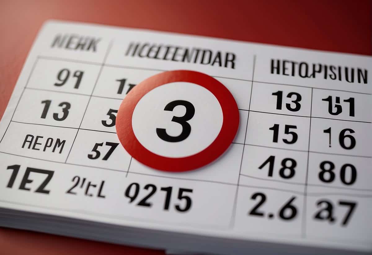 A calendar with a big red circle around the one-year mark