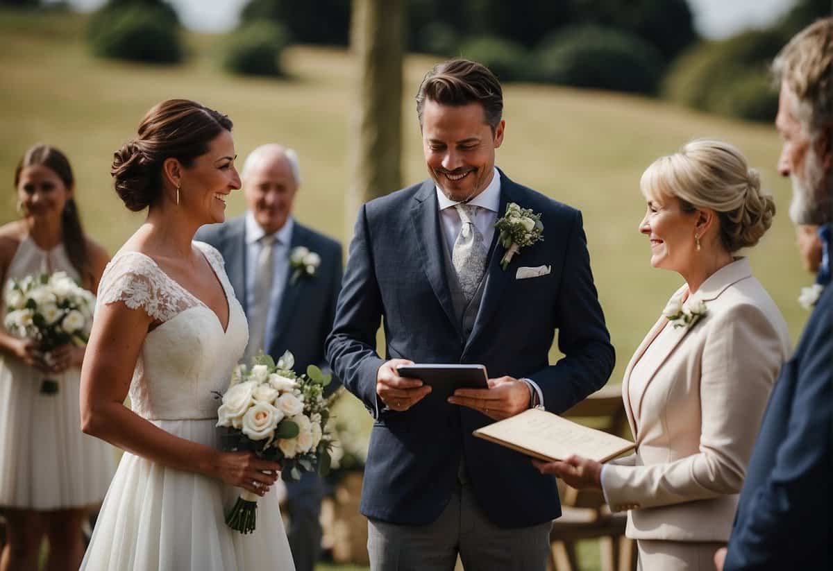 A celebrant officiates a wedding in the UK, without legal authority