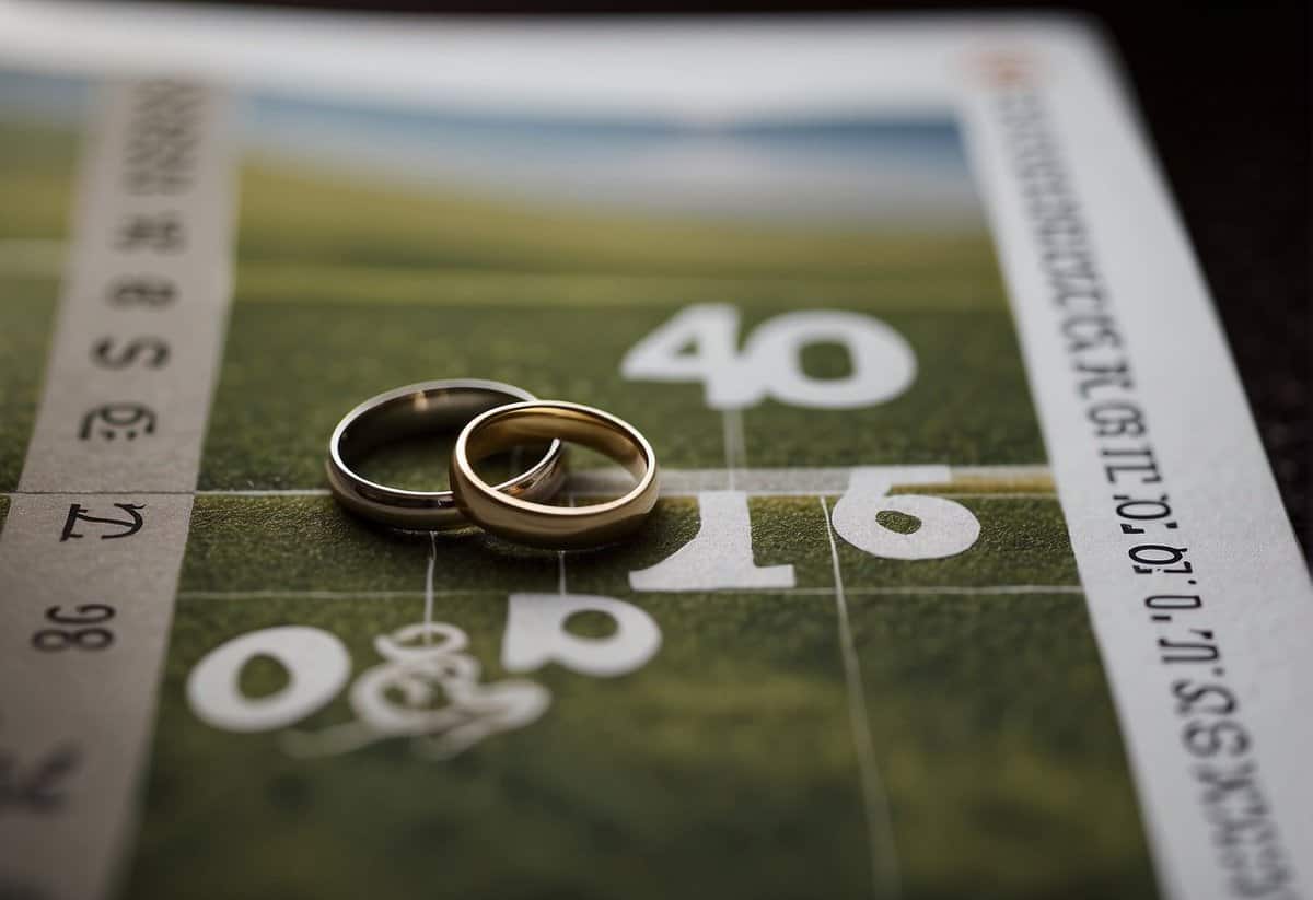 A calendar showing years passing, with a wedding ring symbolizing enduring love