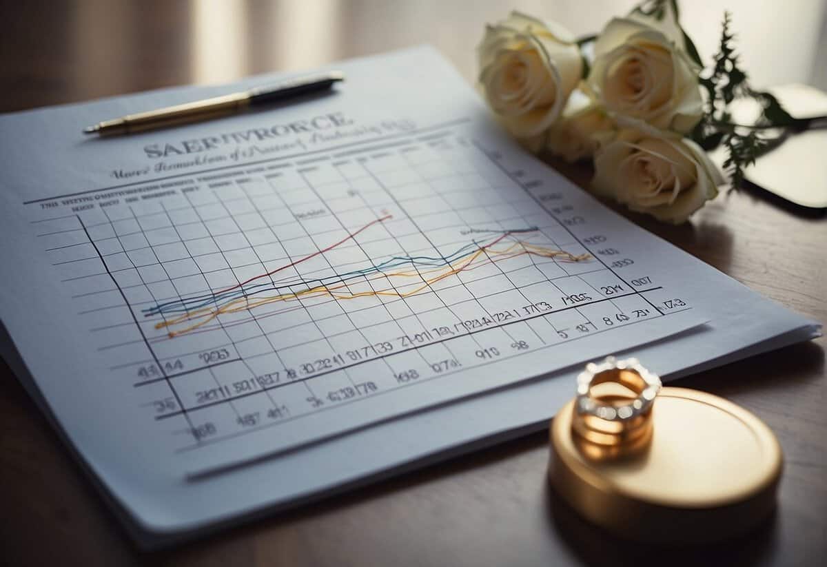 A graph showing the fluctuation of divorce rates over different wedding dates