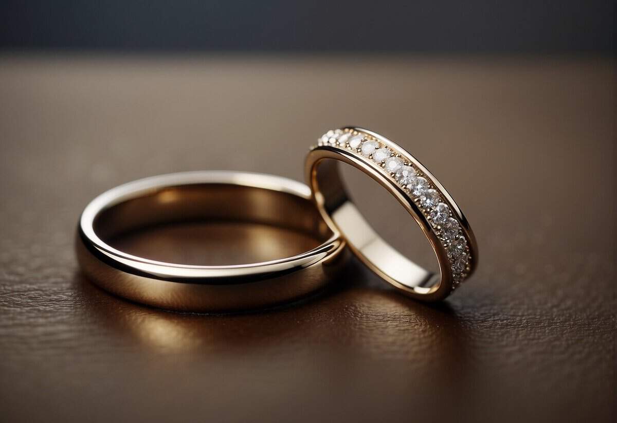 A wedding ring placed on the left hand symbolizes commitment and love
