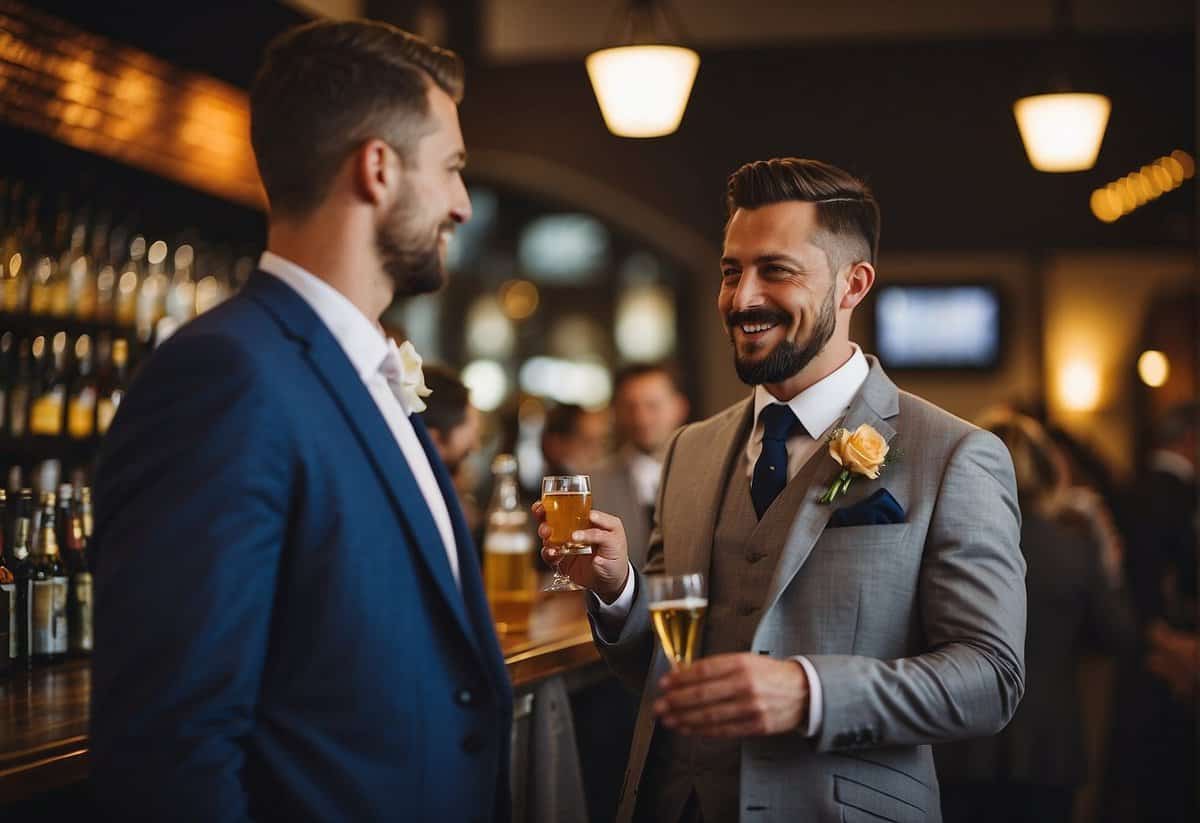 The best man buys drinks for the groom's stag