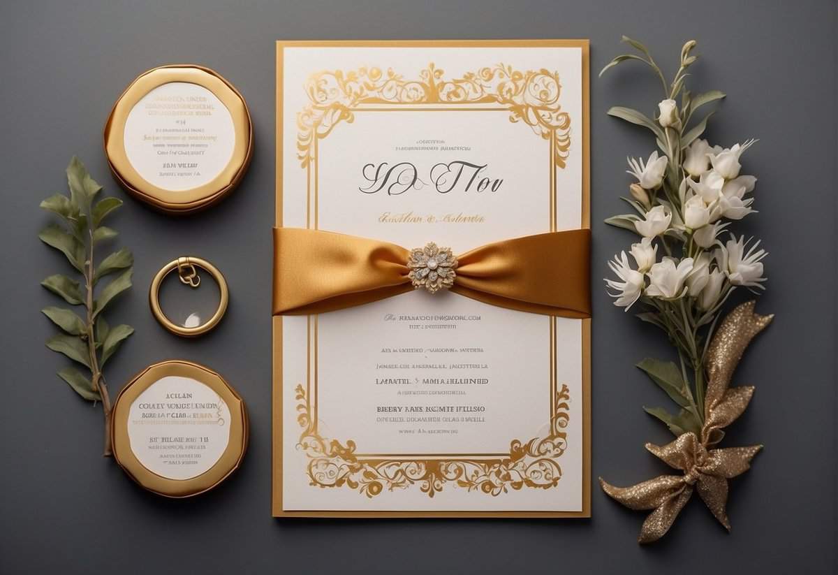 A wedding invitation with a large "FAQ" section and a question about the number of guests