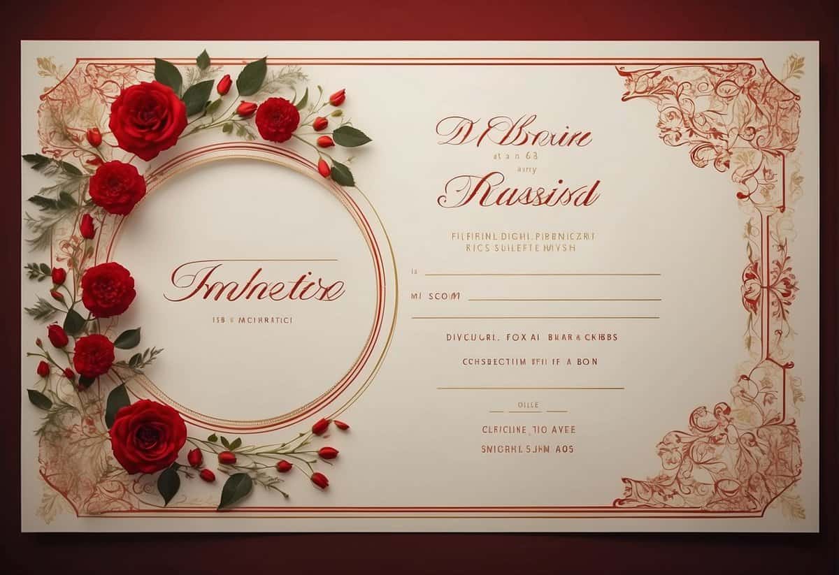 A wedding invitation list with names crossed out and a red circle around certain names