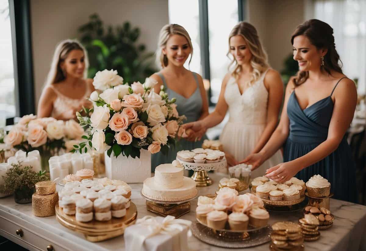 The maid of honor purchases and organizes bridal shower and bachelorette party supplies, helps with dress fittings, and provides emotional support to the bride