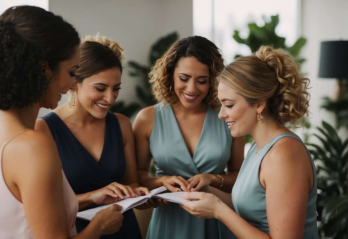 Bridesmaids discussing budgeting for gifts