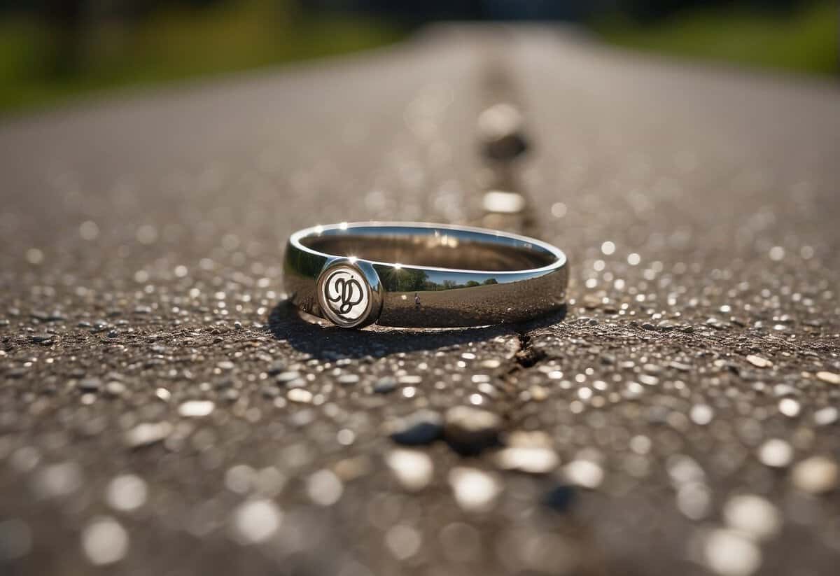 A split path with a wedding ring on one side and a home symbol on the other, representing the decision between marriage and cohabitation