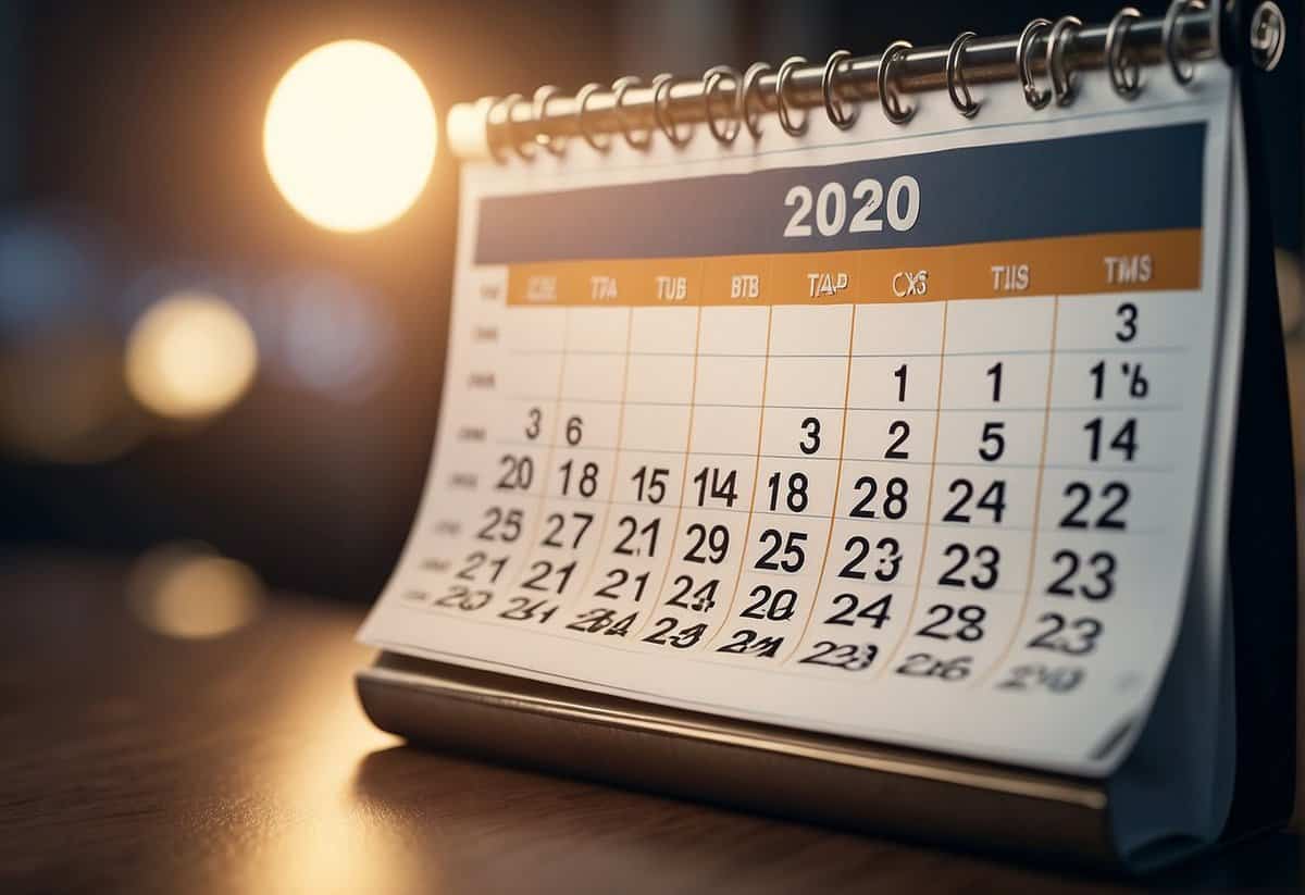 A calendar with the year "2020" circled and a question mark above it