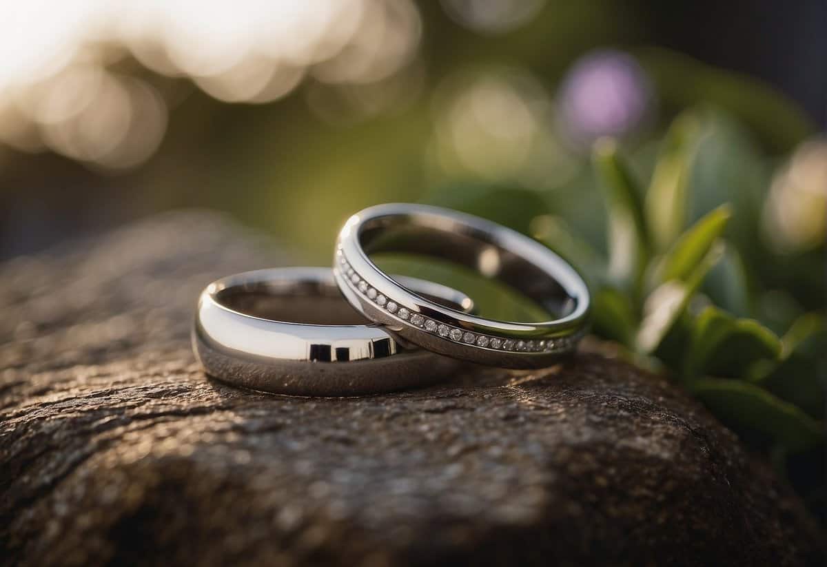 A man's wedding ring placed on top of a family photo