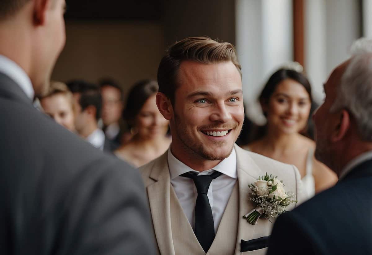 Groom's wide-eyed surprise as he sees the bride for the first time