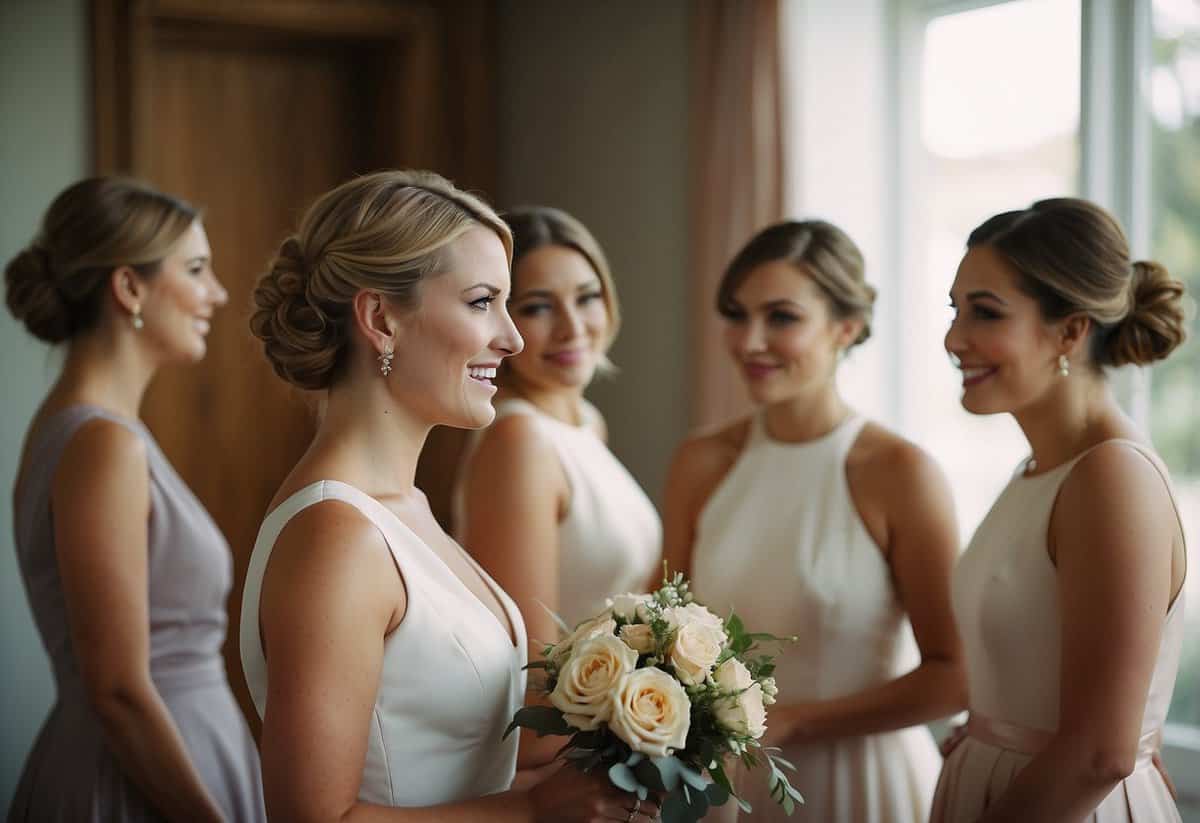 Bridesmaids stand awkwardly as bride dismisses their concerns