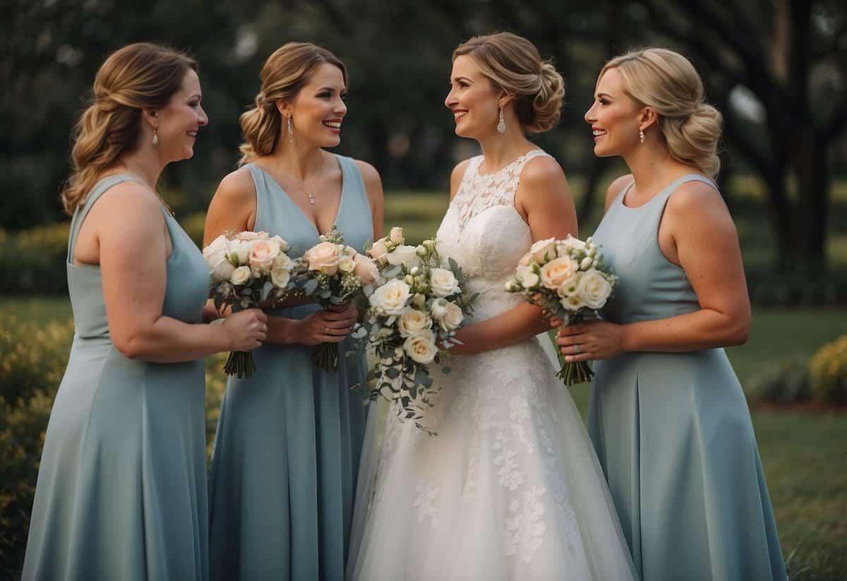 A bride dismisses her bridesmaids as "just my backup" with a dismissive tone