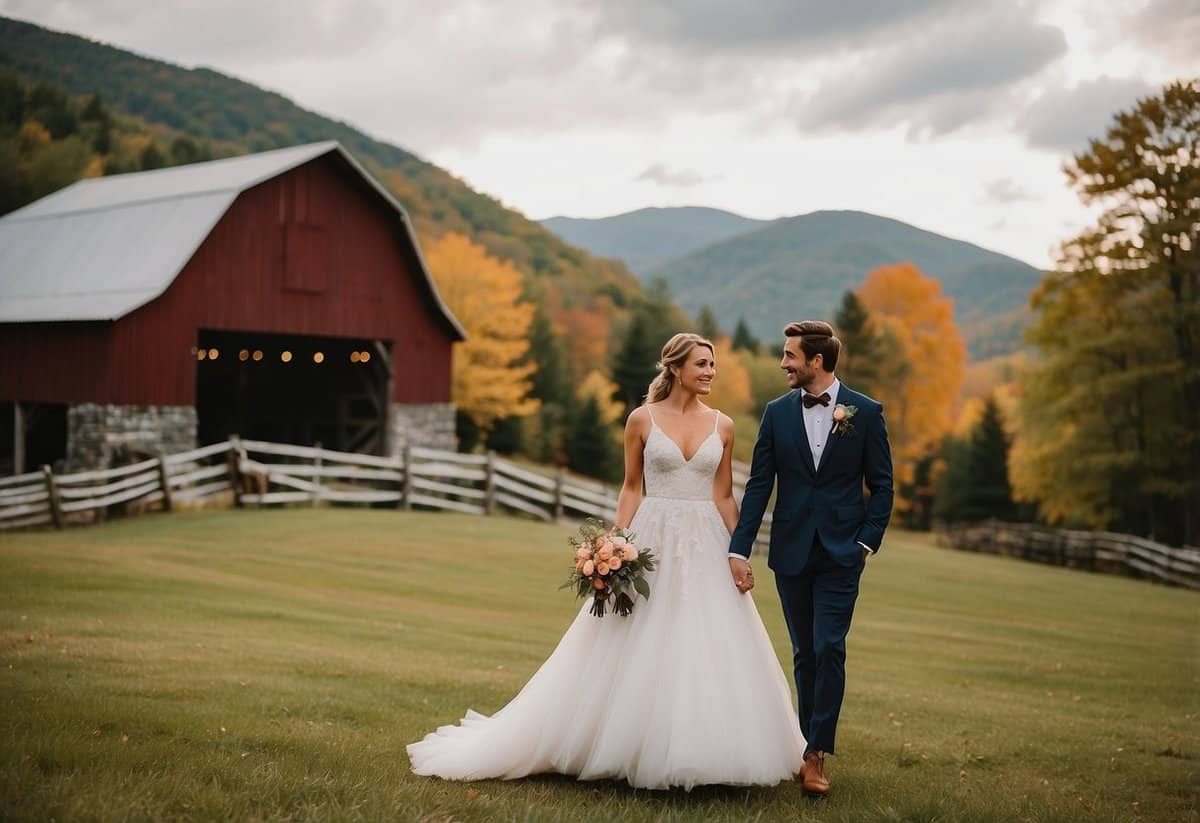 Rolling hills, covered bridges, and colorful foliage set the backdrop for a quaint Vermont wedding. A rustic barn or charming inn provides the perfect venue for a romantic celebration