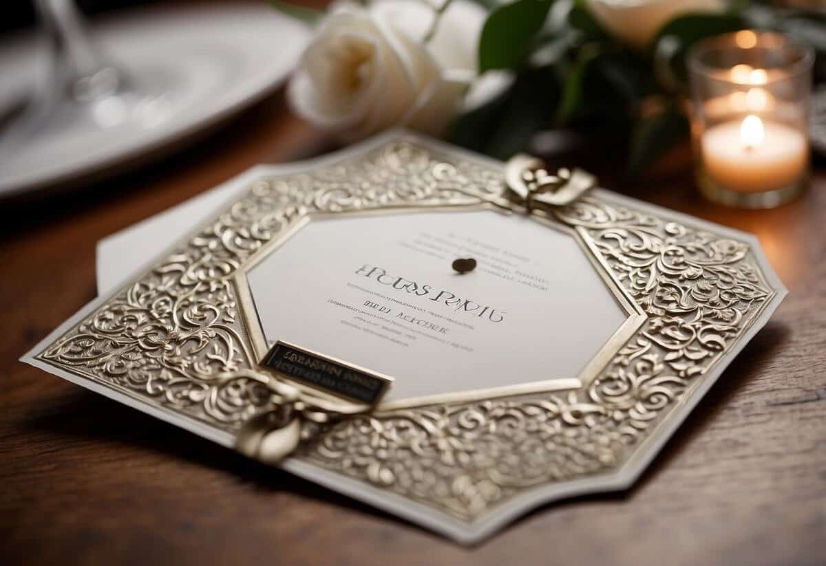 A wedding invitation with "Plus-Ones Policy" highlighted