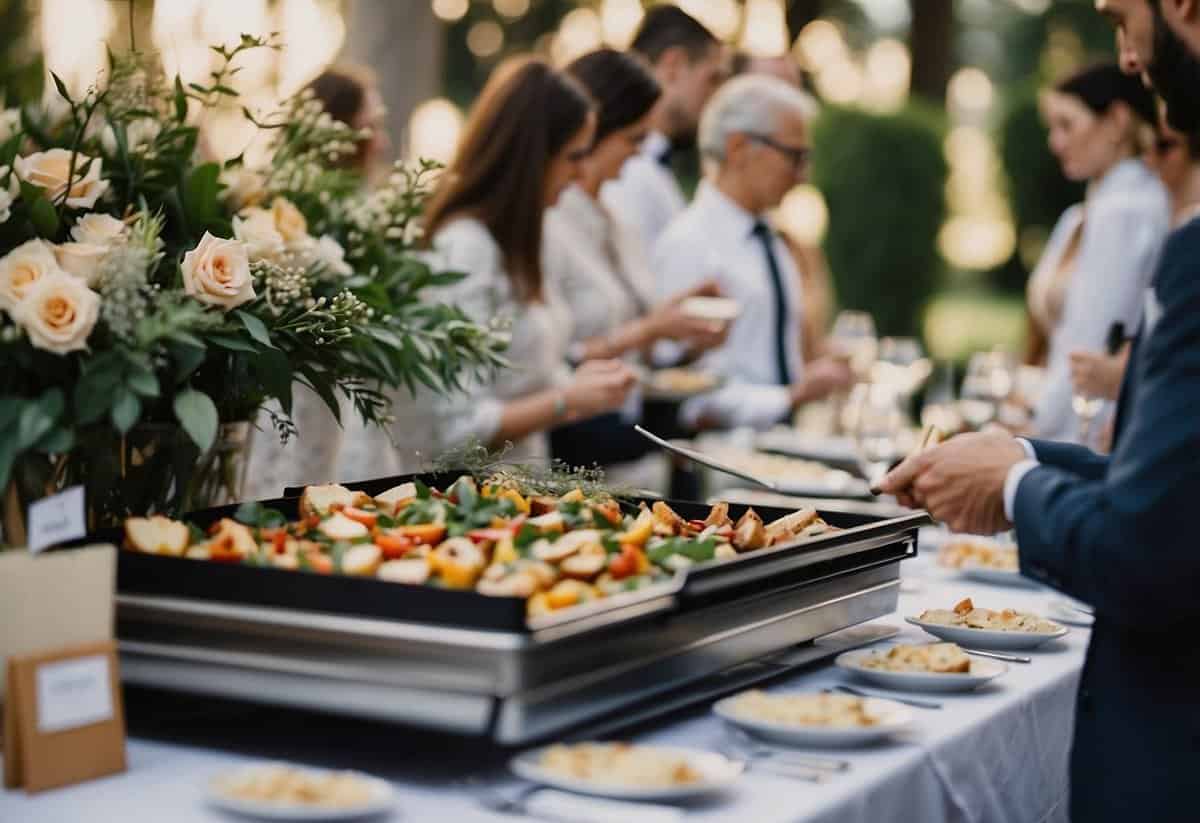 Guests register for experiences like travel and cooking classes at a wedding