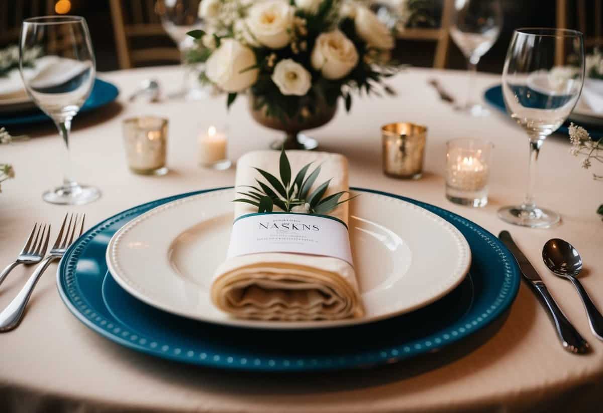 A beautifully set table with elegant DII Basic Everyday Napkins for a wedding celebration