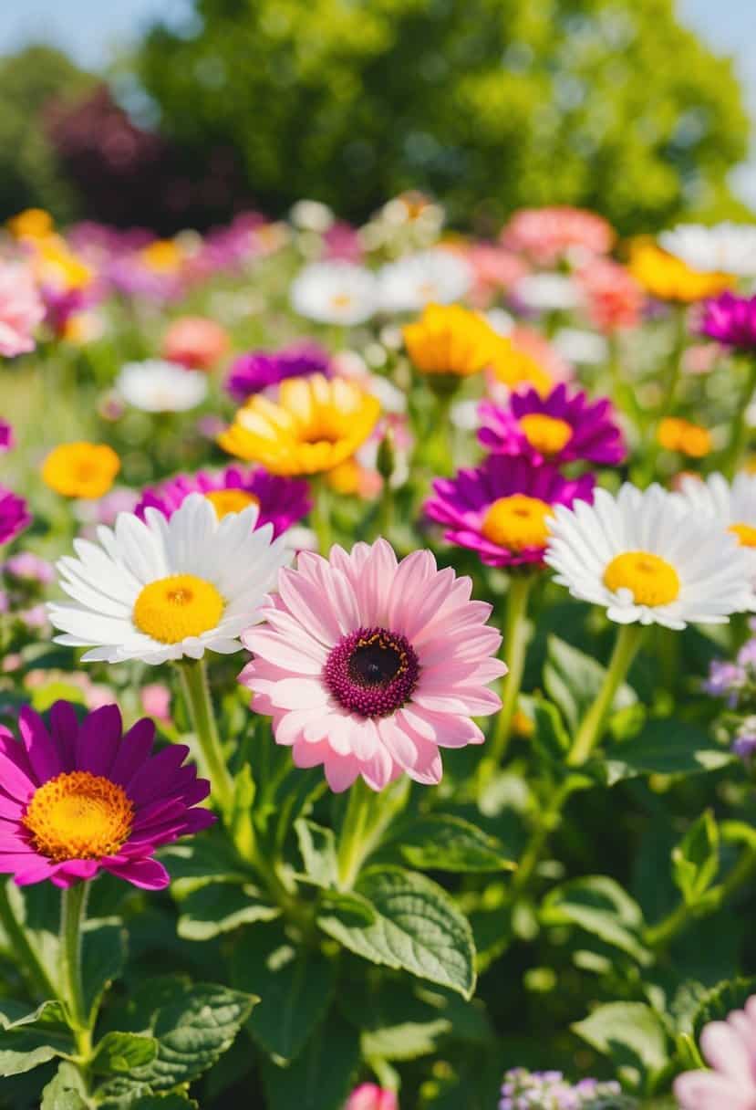 A sunny outdoor wedding in June with blooming flowers and a vibrant color palette