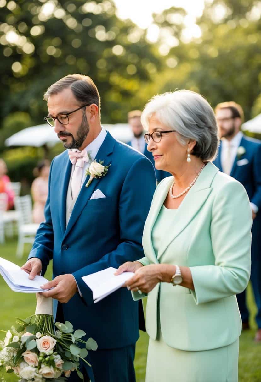 The groom's parents overseeing post-wedding tasks, such as coordinating with vendors and managing financial responsibilities