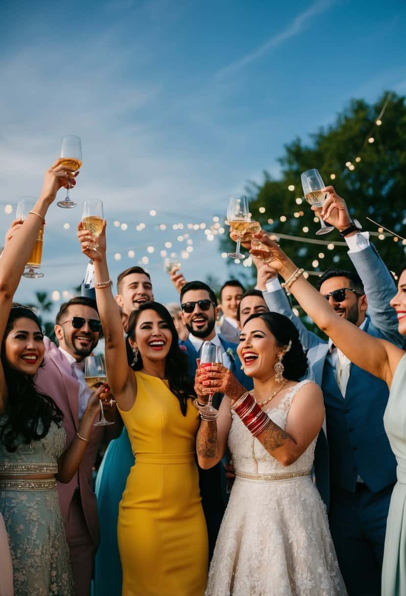 Guests celebrating at pre and post-wedding events