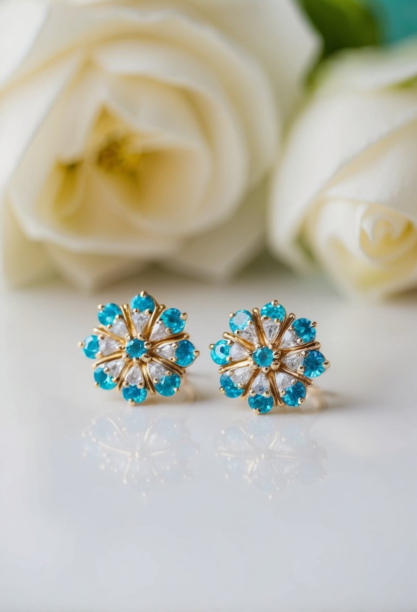 A delicate pair of floral-themed earrings from Tiffany & Co., perfect for a bride's wedding day