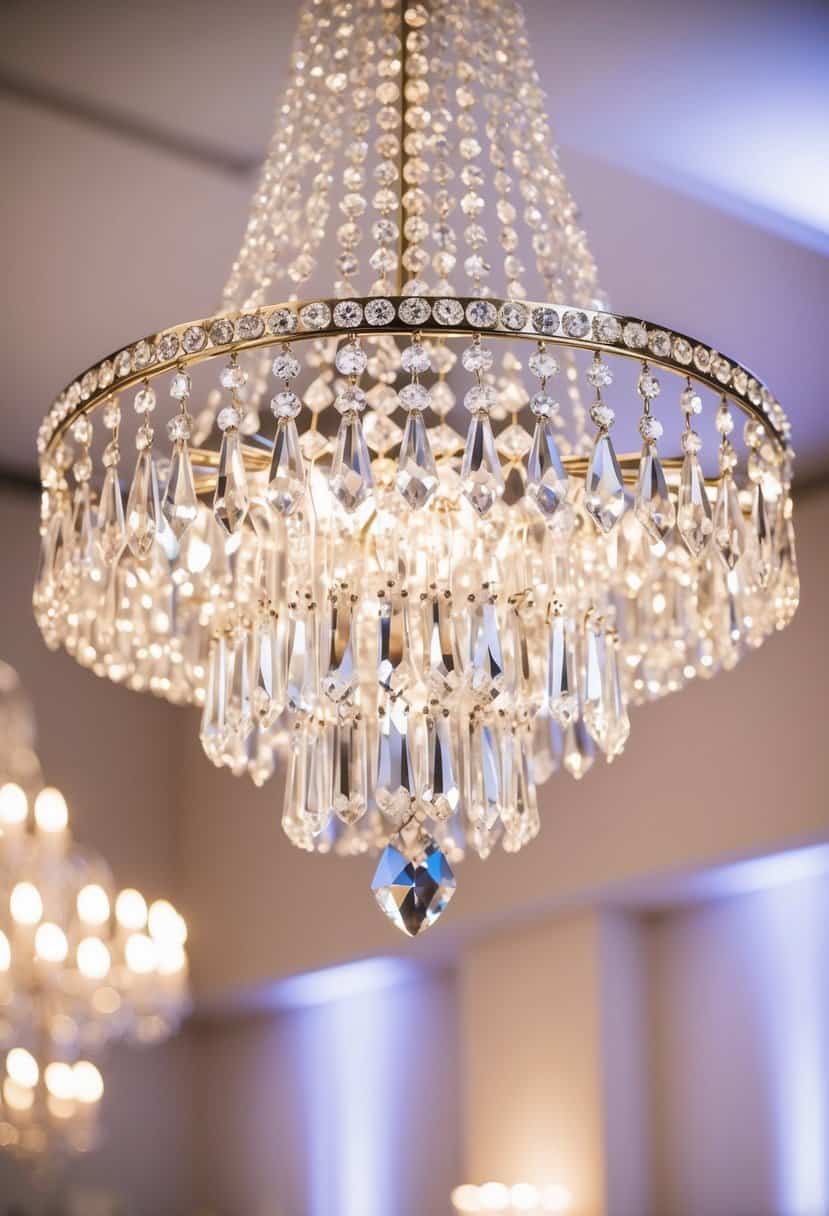 A sparkling chandelier made of Swarovski crystal Envy earrings, hanging delicately with wedding elegance