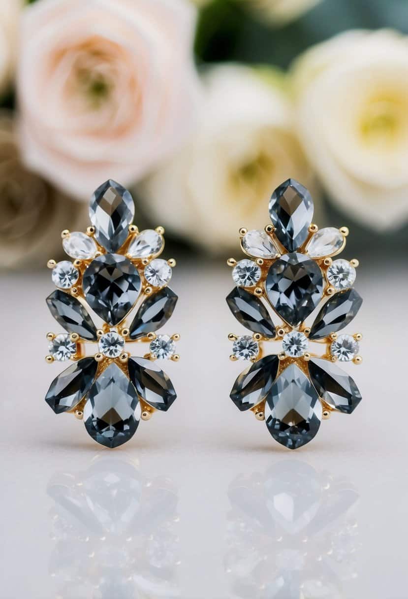 Smokey gray quartz crystals sparkle on Kate Spade Evening Dust Earrings, perfect for a wedding