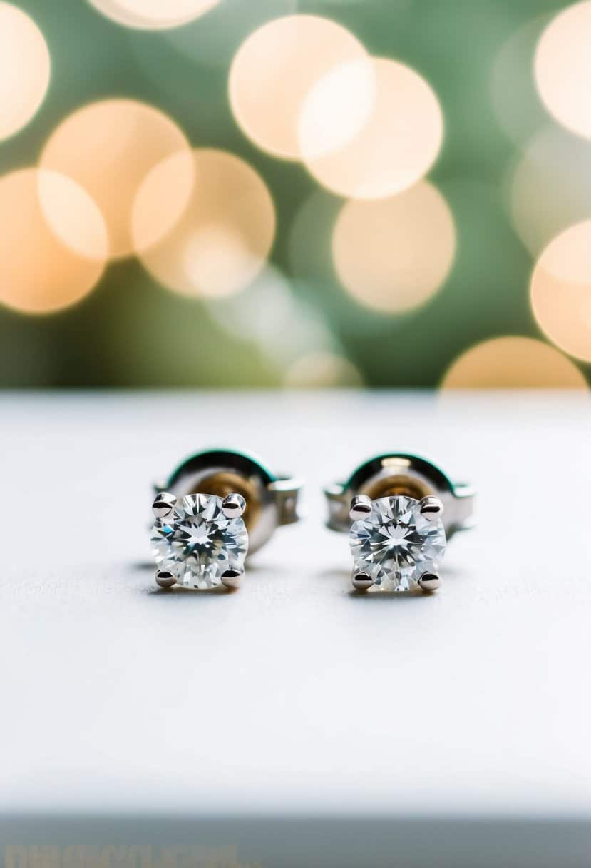 Two simple diamond studs on a white background