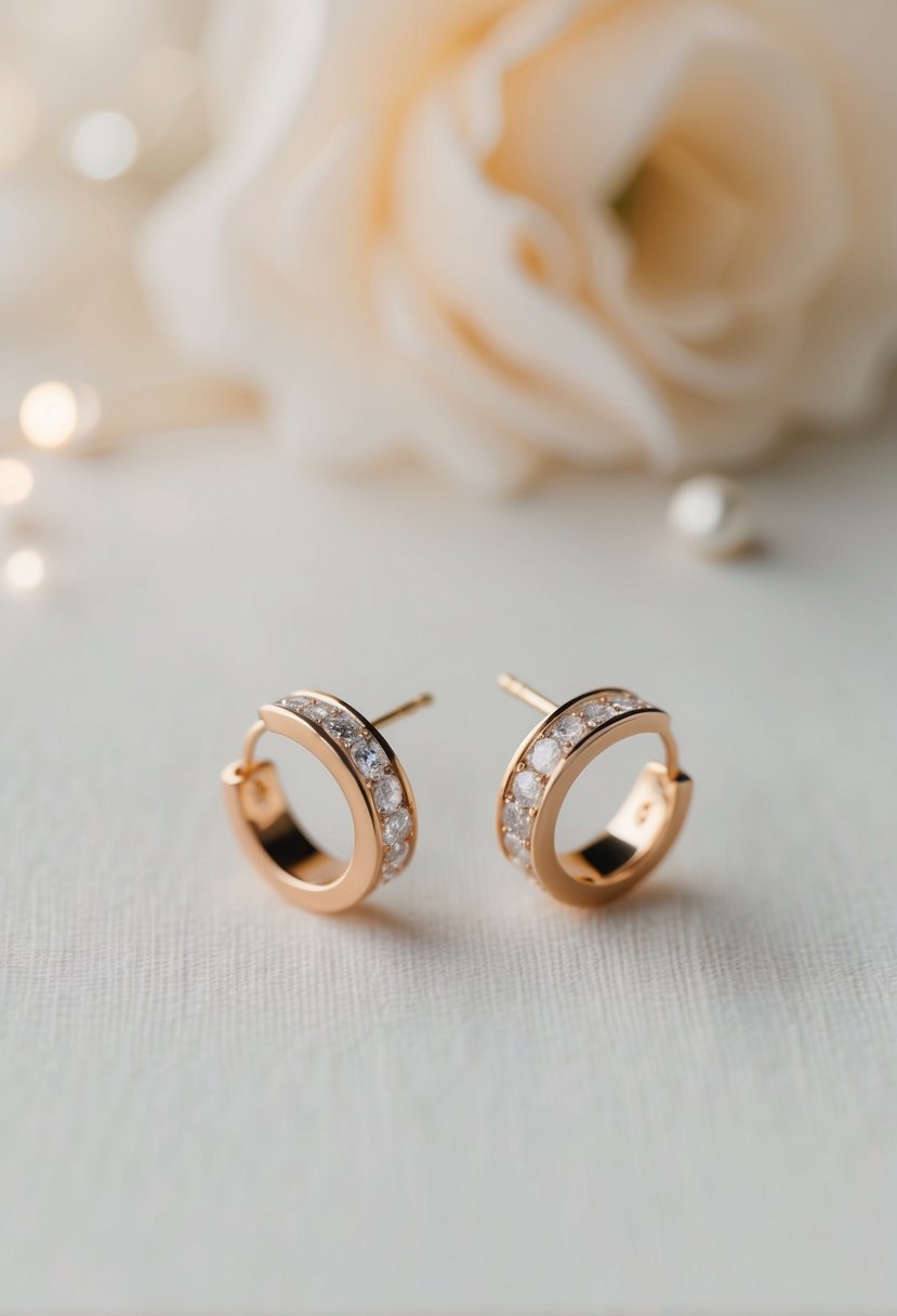 A pair of dainty Alidia ring earrings from BaubleBar, set against a soft, romantic backdrop, evoking a sense of elegance and beauty