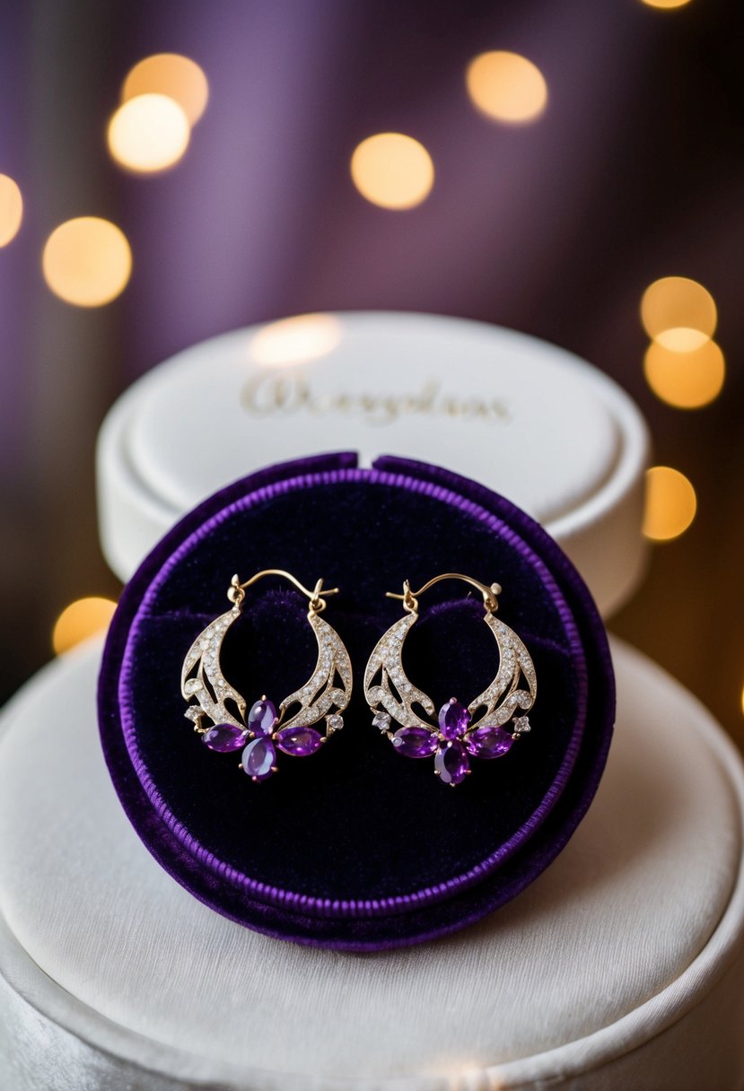 15 Purple Wedding Earrings Ideas for a Stunning Bridal Look