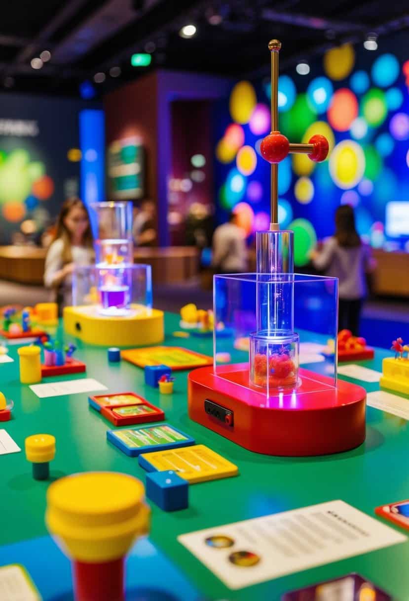 A colorful exhibit of interactive science experiments and hands-on displays at the museum
