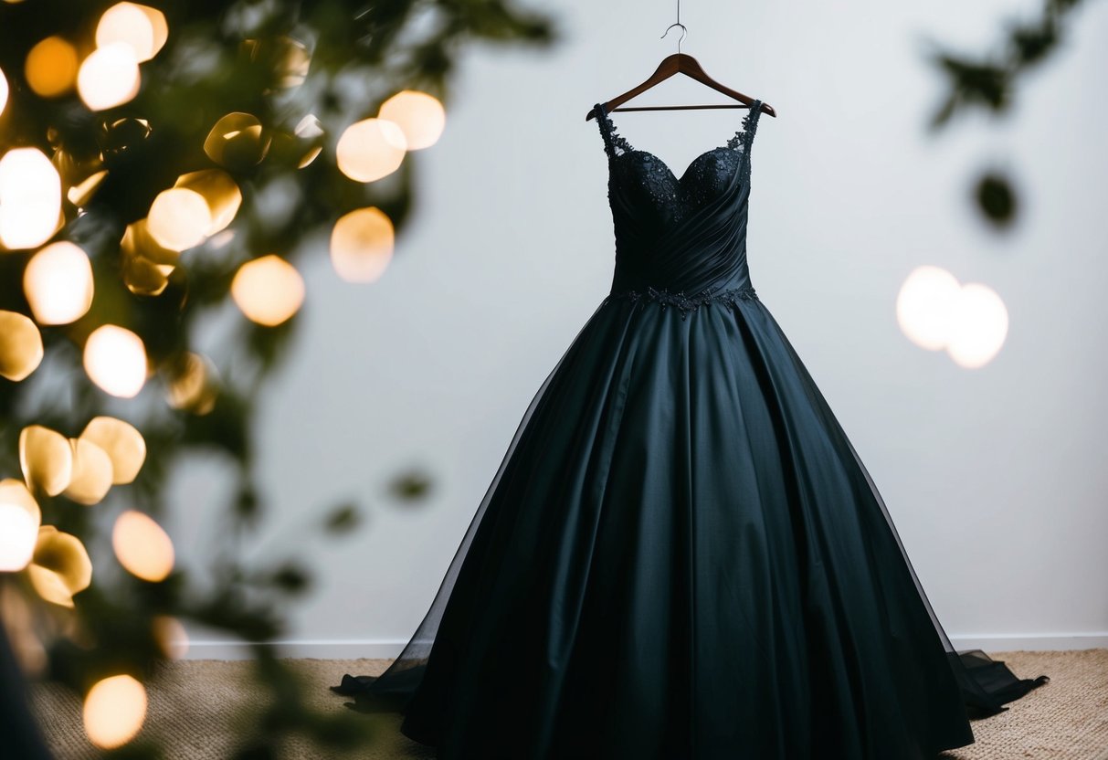 A black wedding dress symbolizes mourning or rebellion against tradition