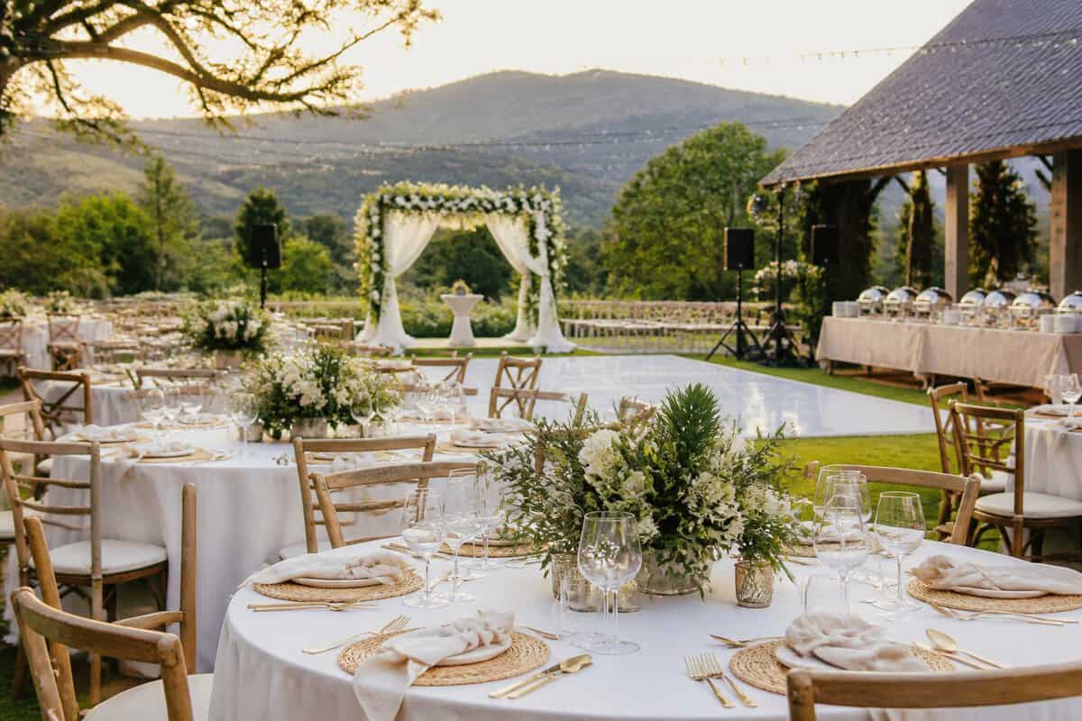 Elegant outdoor wedding reception at a scenic venue in Mpumalanga.