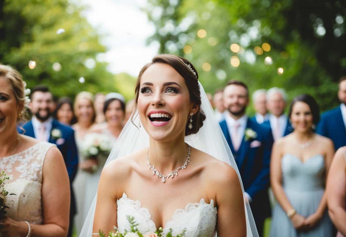 The bride's voice rings out first, filling the air with anticipation and joy