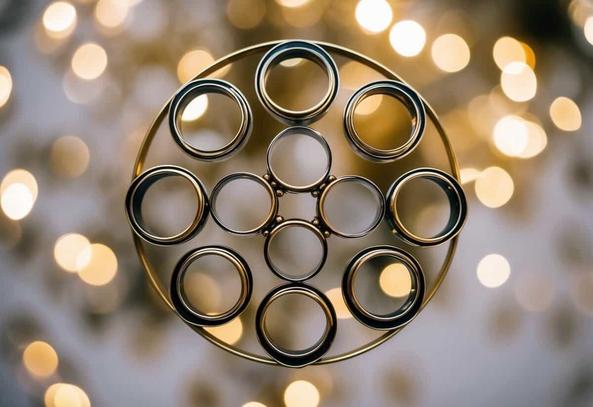 A circular arrangement of 7 interconnected rings, each representing a different aspect of balance and harmony in marriage