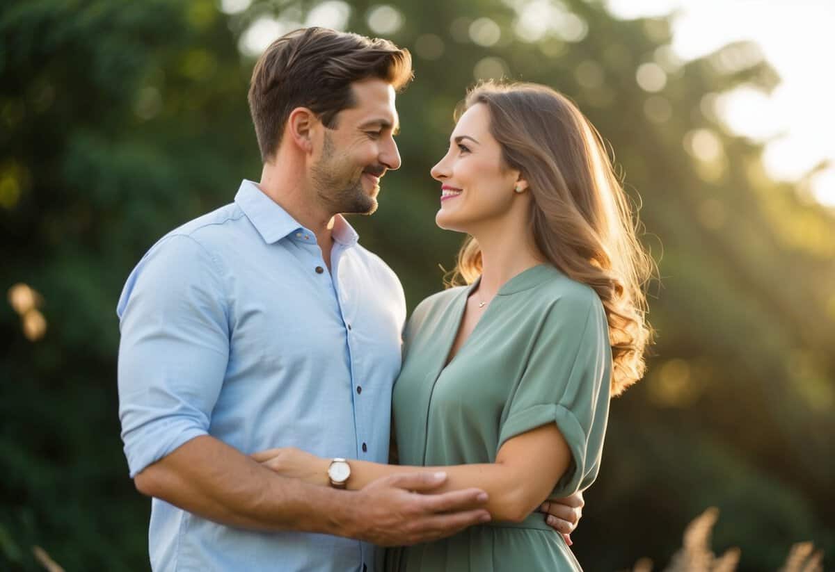 A man and a woman standing beside each other, with a sense of love and unity radiating from their presence