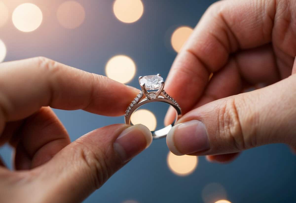 A wedding ring being replaced with a new one
