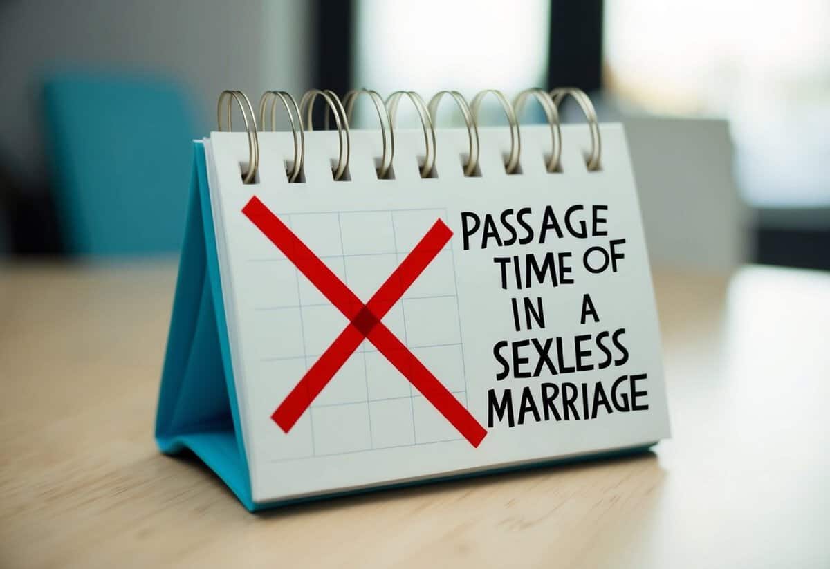 A calendar with crossed out dates, symbolizing the passage of time in a sexless marriage