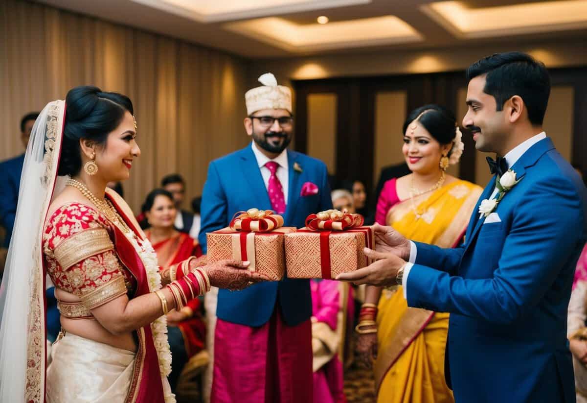 A bride's family presents a symbolic gift to the groom's family, sparking debate and controversy