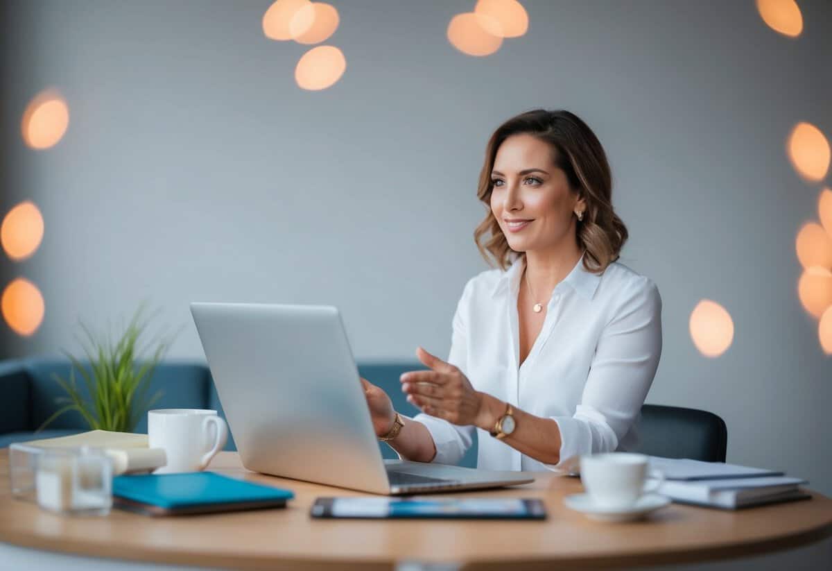 A woman balancing work, family, and self-care