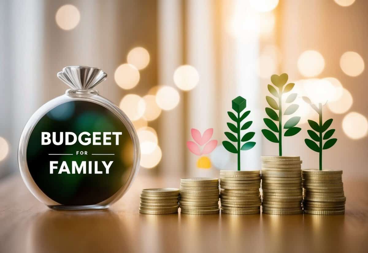 A wedding budget breakdown with highlighted costs for the bride's family