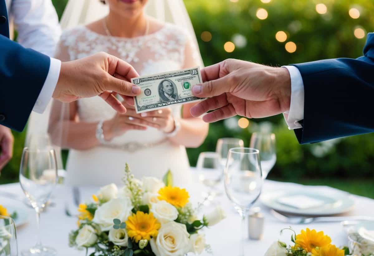 The groom's parents pay for the wedding venue, catering, and decorations