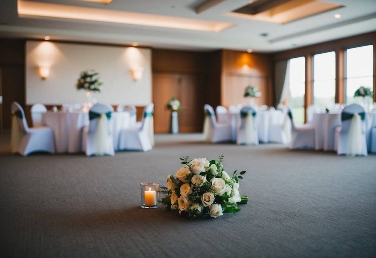 An empty wedding venue on a Monday, with no guests or decorations