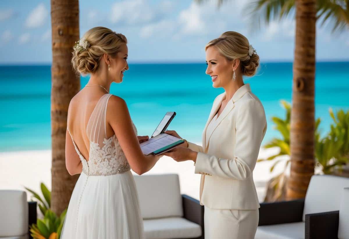The bride pays for booking accommodations, travel arrangements, and activities for guests at a tropical destination