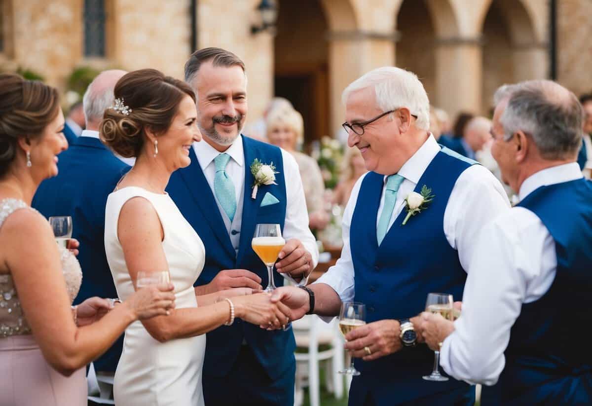 The groom's parents pay for the final round of drinks and thank the guests for attending the celebration