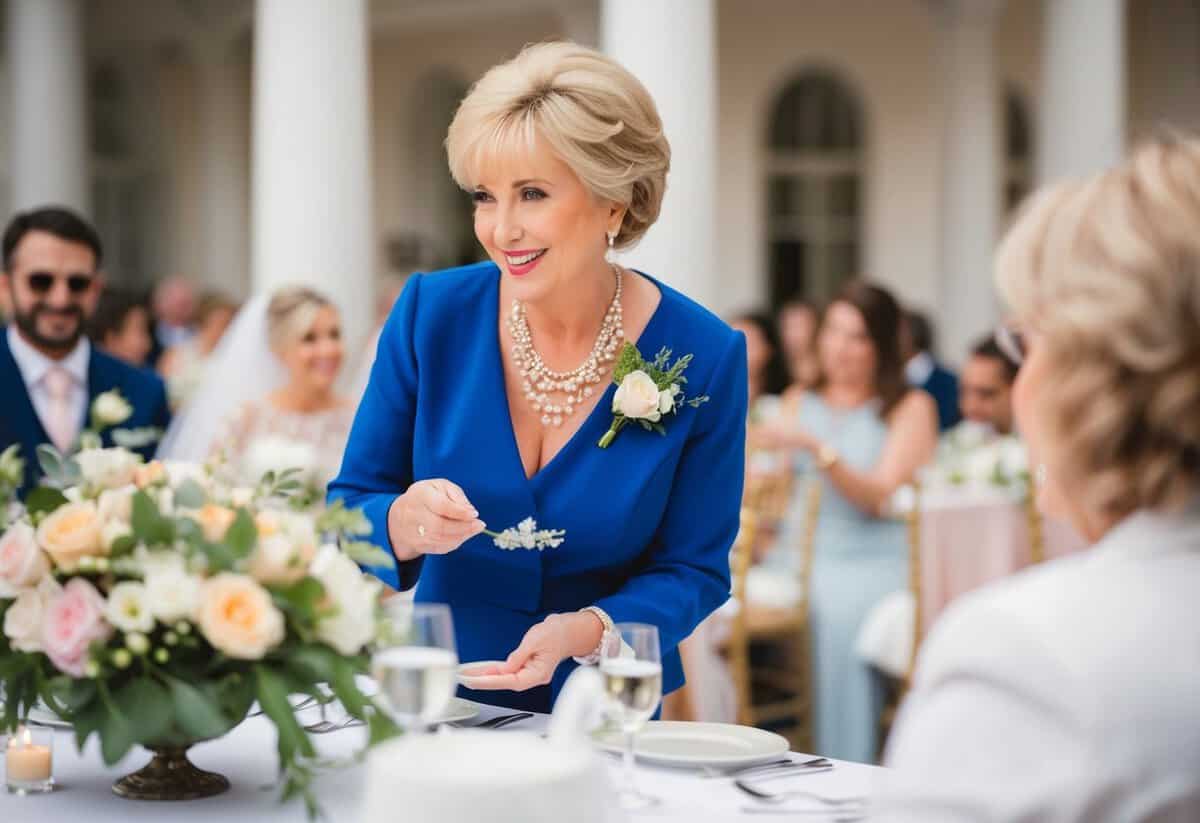 The mother of the bride pays for floral arrangements, wedding dress, and catering for the pre-wedding and wedding day coordination