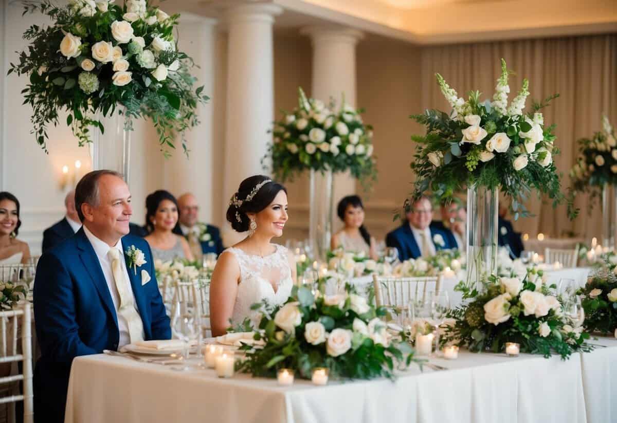 The bride's parents pay for the elegant floral arrangements adorning the ceremony and reception venues, adding a touch of natural beauty to the celebration